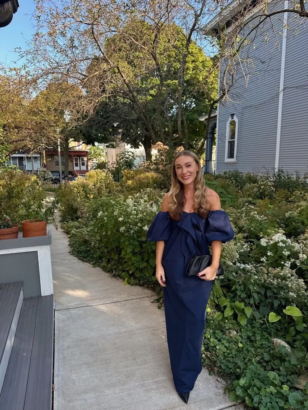 Caroline Constas Reyna Off-Shoulder Dress with Puff Sleeves